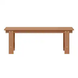 WestinTrends - Ashore Outdoor HDPE 48" Modern Backless Patio Bench - Teak