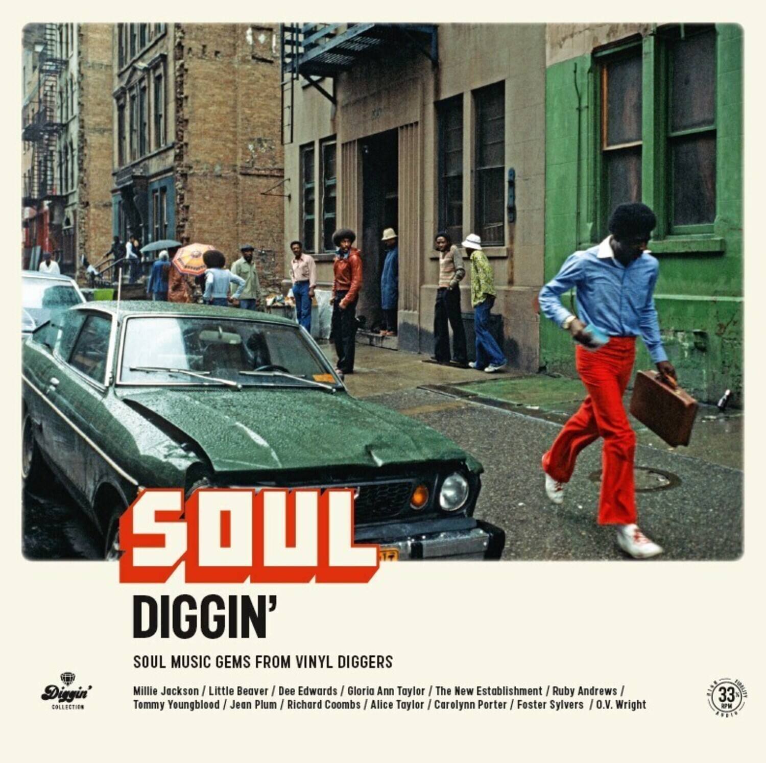 **Soul Digg'n**

**Soul Music Gems from Vinyl Diggers**

- Millie Jackson
- Little Beaver
- Dee Edwards
- Gloria Ann Taylor
- The New Establishment
- Ruby Andrews
- Tommy Youngblood
- Jean Plum
- Richard Coombs
- Alice Taylor
- Carolynn Porter
- Foster Sylvers
- O.V. Wright

**Collection**

**33 1/3 RPM**