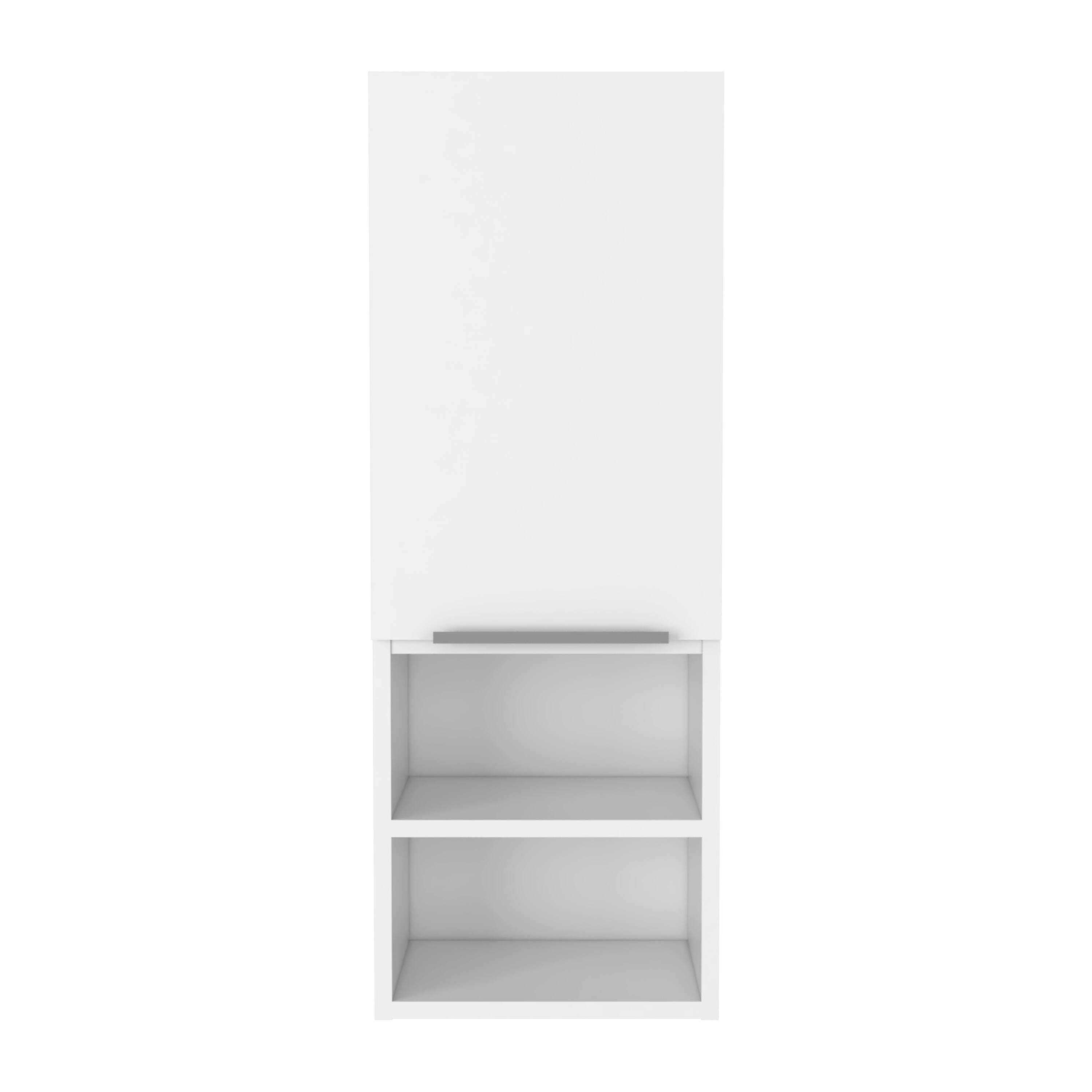 TuHome - Mila Bathroom Cabinet, Two Interior Shelves, Two External Shelves, Single Door Cabinet - White