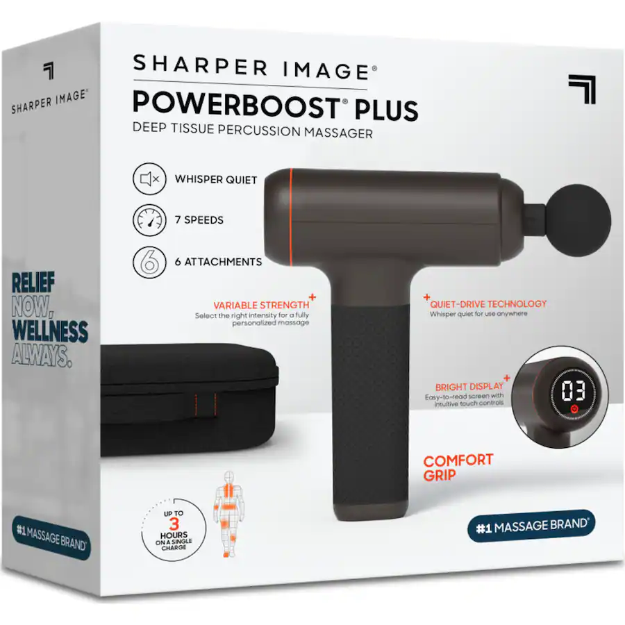 Sharper Image Powerboost Deep Tissue Massager Black 1017309 - Best Buy