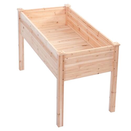 Alt View 1. SlickBlue - Raised Garden Bed Planter Box, 30-Inch Solid Cedar Wood for Vegetables & Flowers - Natural.