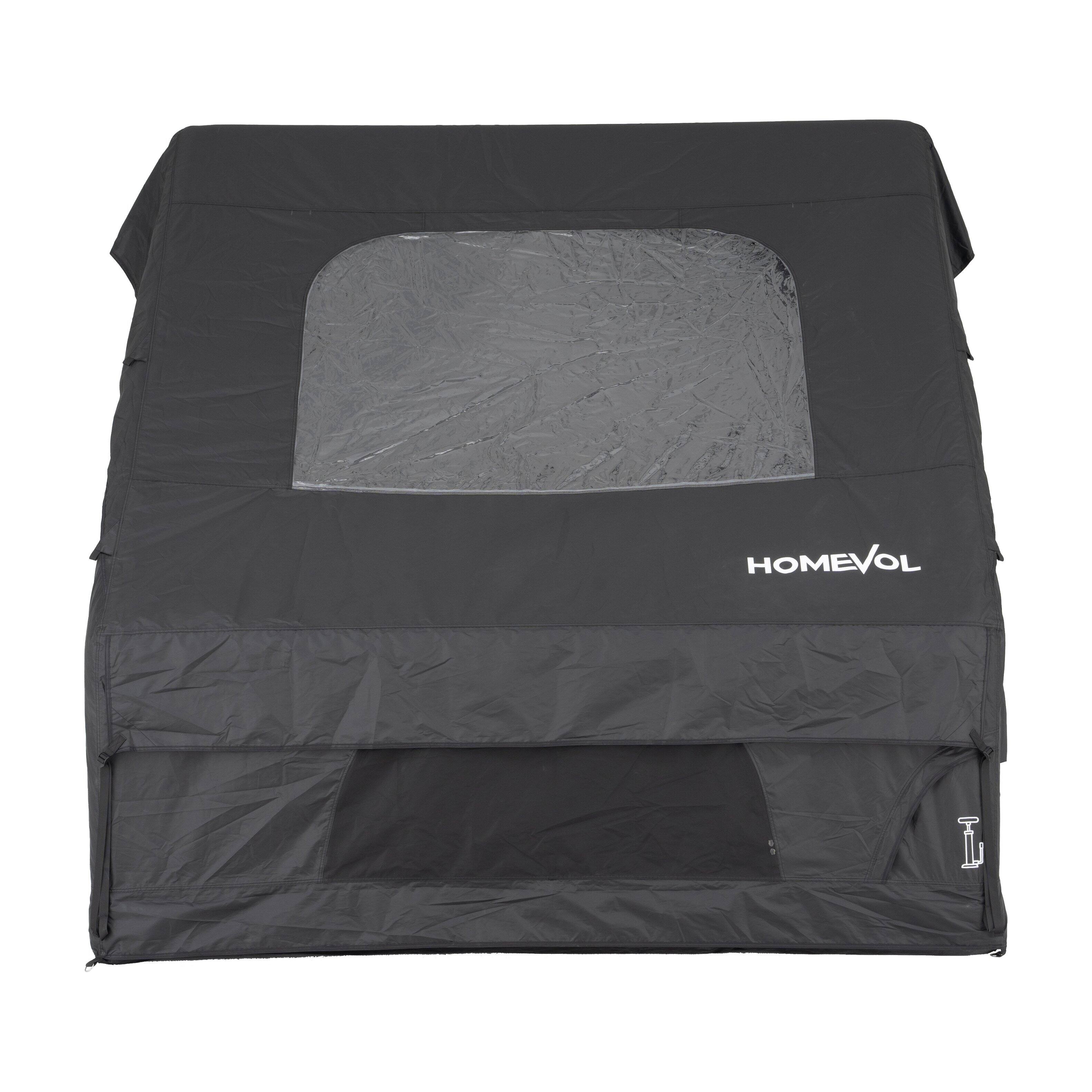 Alt View 9. Homevol - Inflatable Camping for 4-6 Person Tent with Pump & 18 Stakes, 10-Min Setup Waterproof Oxford Glamping Tent with Skylight - Black.