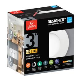Globe Electric - Designer Luminaire Series Frost White 3 in. W Metal LED Canless Recessed Downlight 6
