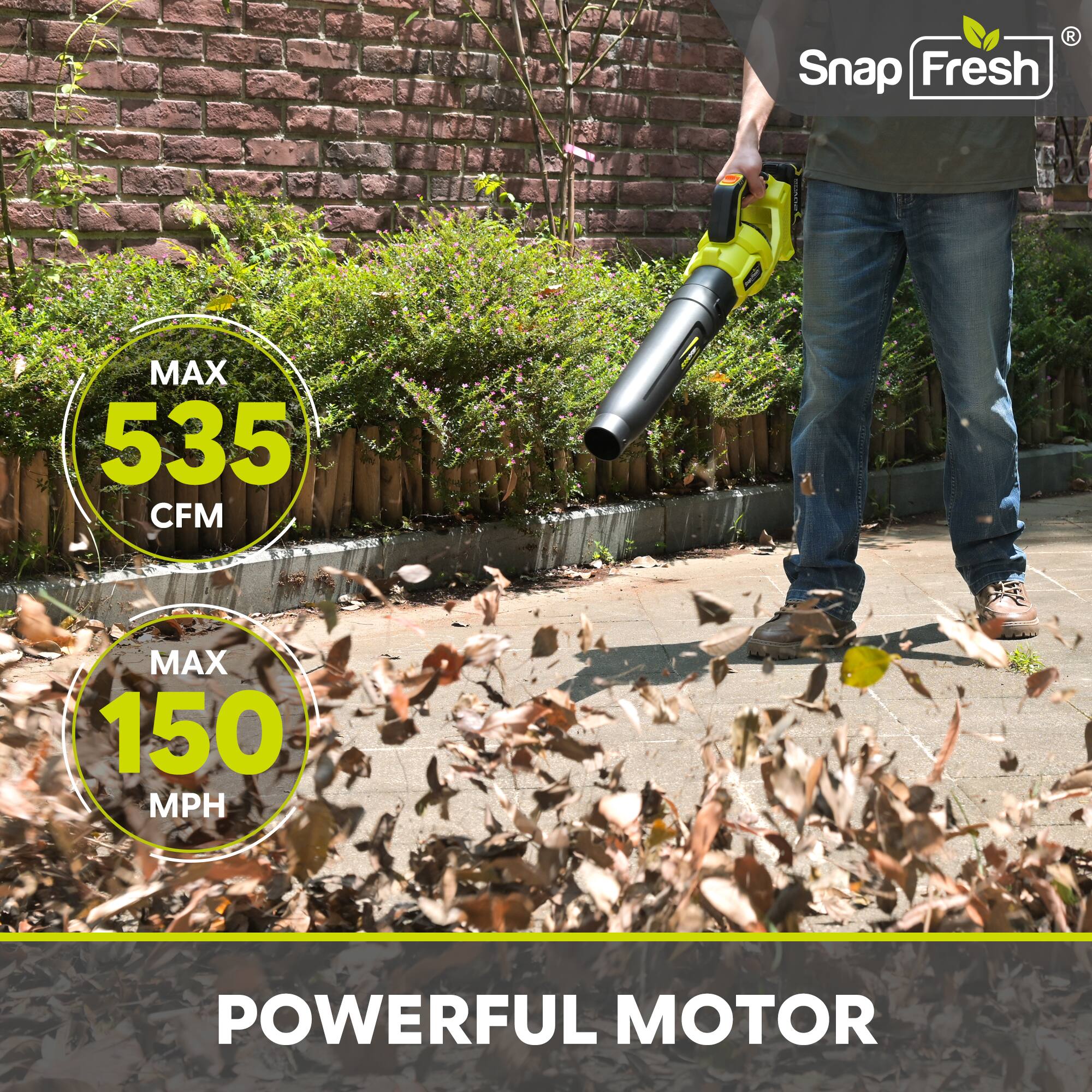 Snap Fresh  
MAX 535 CFM  
MAX 150 MPH  
POWERFUL MOTOR