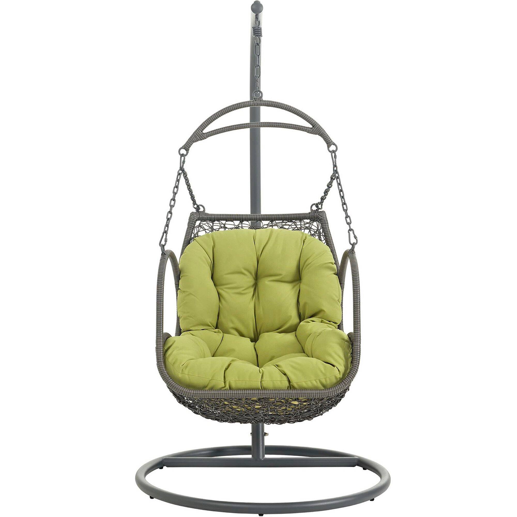 Angle. Modway - Arbor Outdoor Patio Wood Swing Chair by Modway - Peridot.