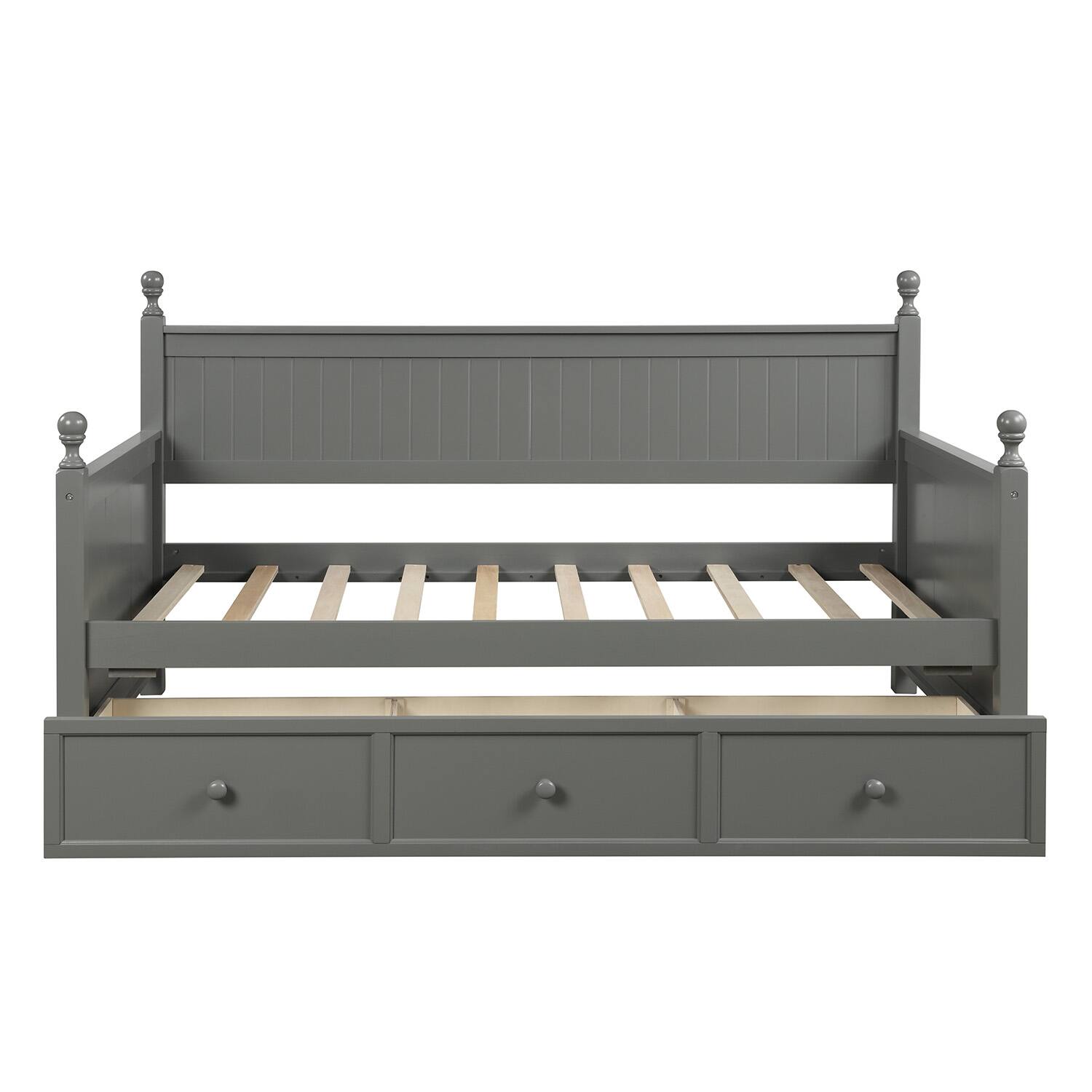 Alt View 2. Tiramisubest - Wood Daybed with Three Drawers ,Twin Size Daybed,No Box Spring Needed ,Gray - Gray.