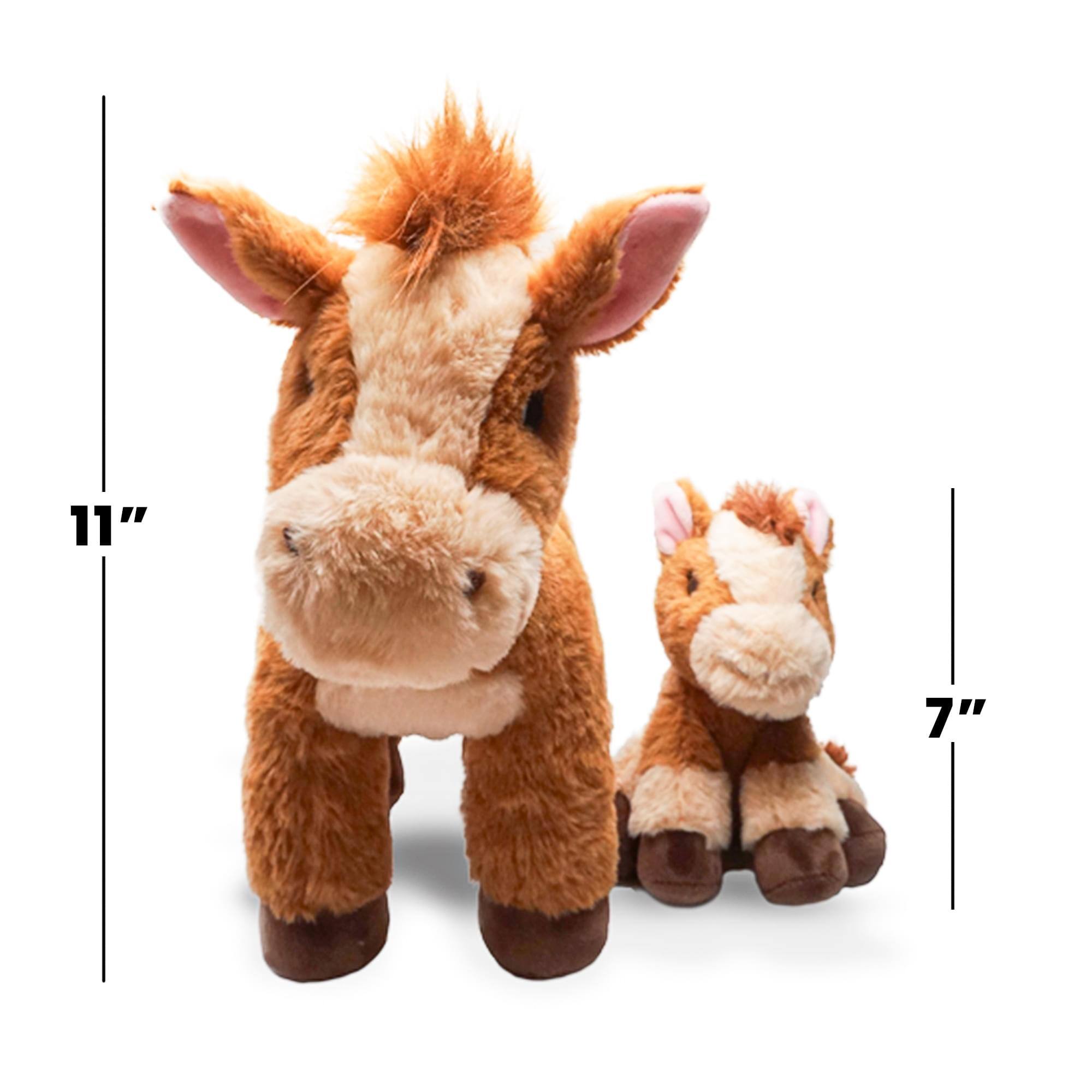 Alt View 3. TriAction Toys - Snooze Monsters Interactive Bedtime Plush Set | Horse With Baby - Brown.