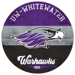 Jardine - Wisconsin-Whitewater Warhawks 20'' x 20'' Retro Logo Circle Sign - Purple
