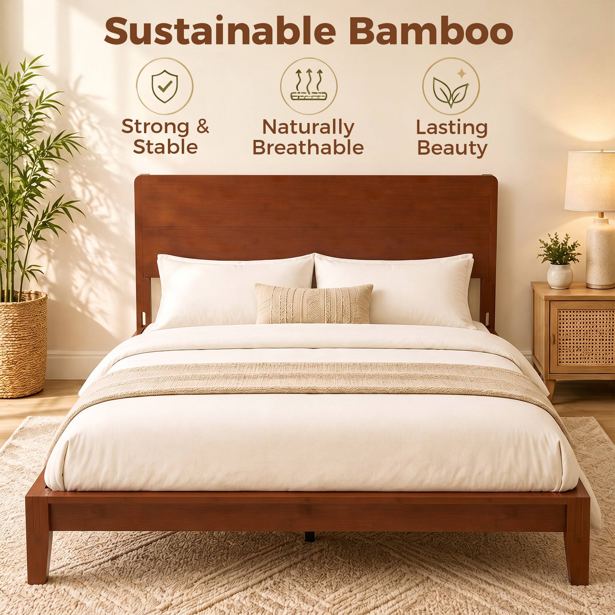 Sustainable Bamboo

Strong & Stable  
Naturally Breathable  
Lasting Beauty