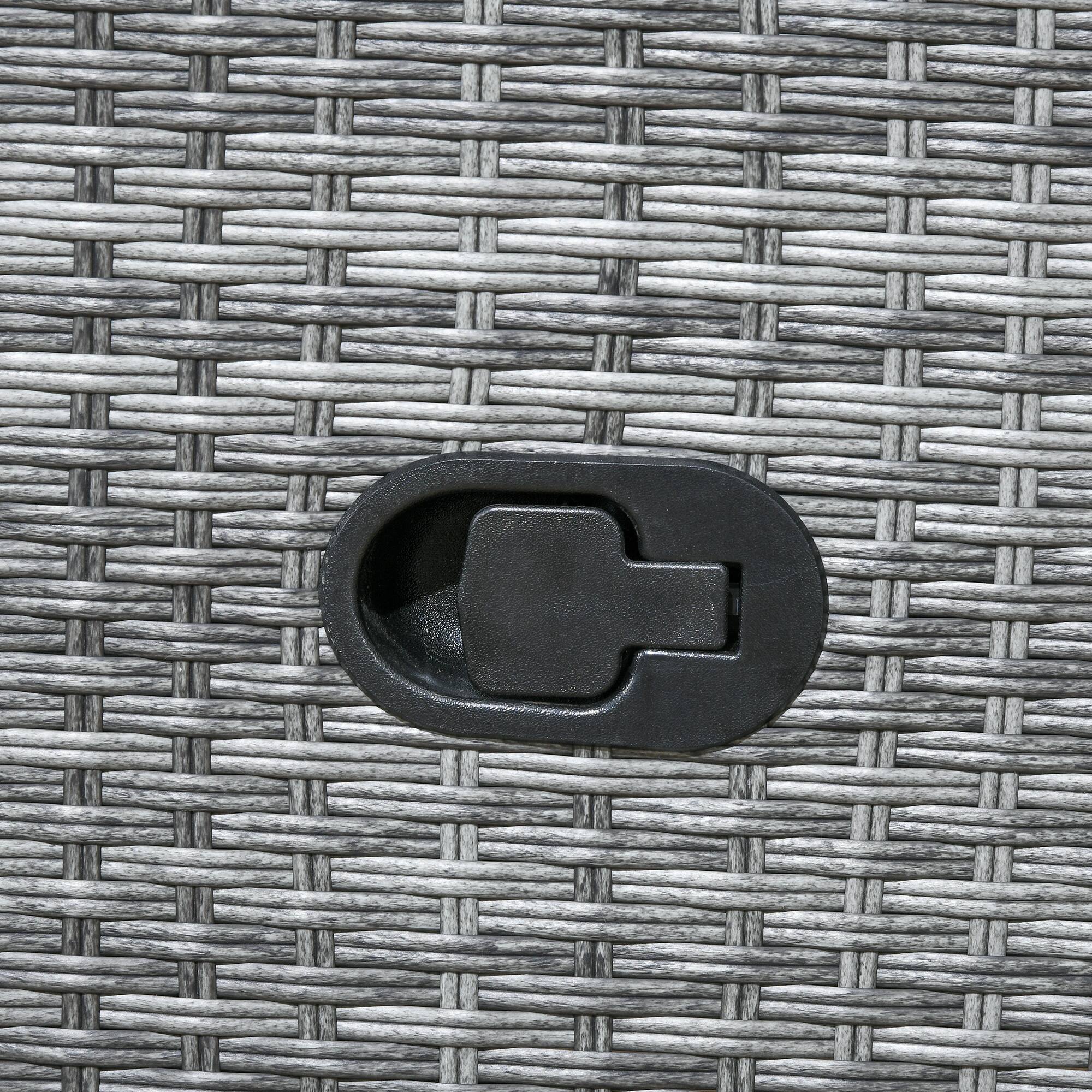 Alt View 7. Outsunny - Outdoor Recliner Chair with Cushions, PE Wicker Reclining Patio Lounge Chair with Adjustable Footrest, Armrests - Blue.