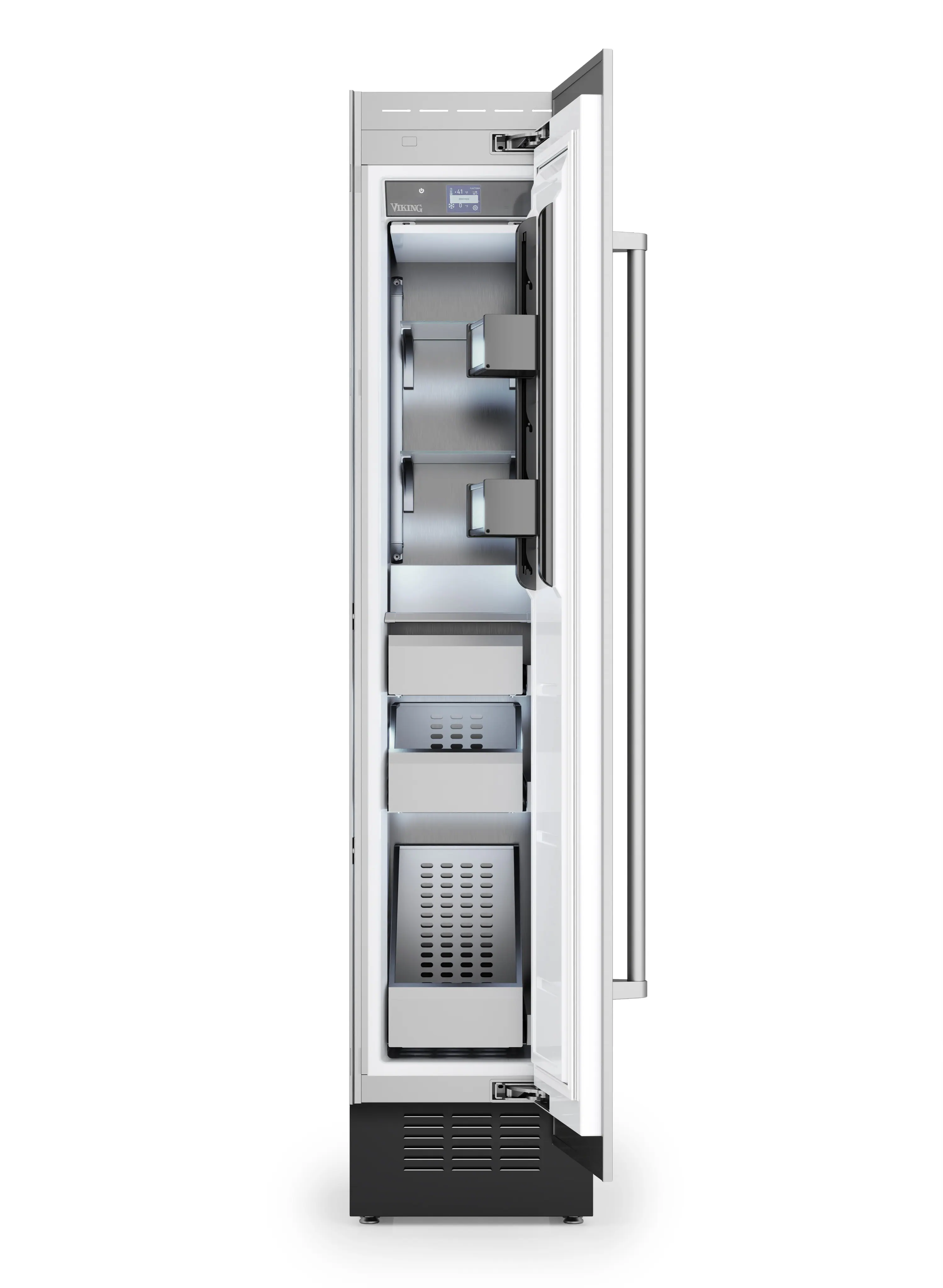 Alt View 1. Viking - 18"W 7.9 cu. ft VEIL Integrated Upright Built-in Column Freezer-Custom Panel _RH - Panel Ready.