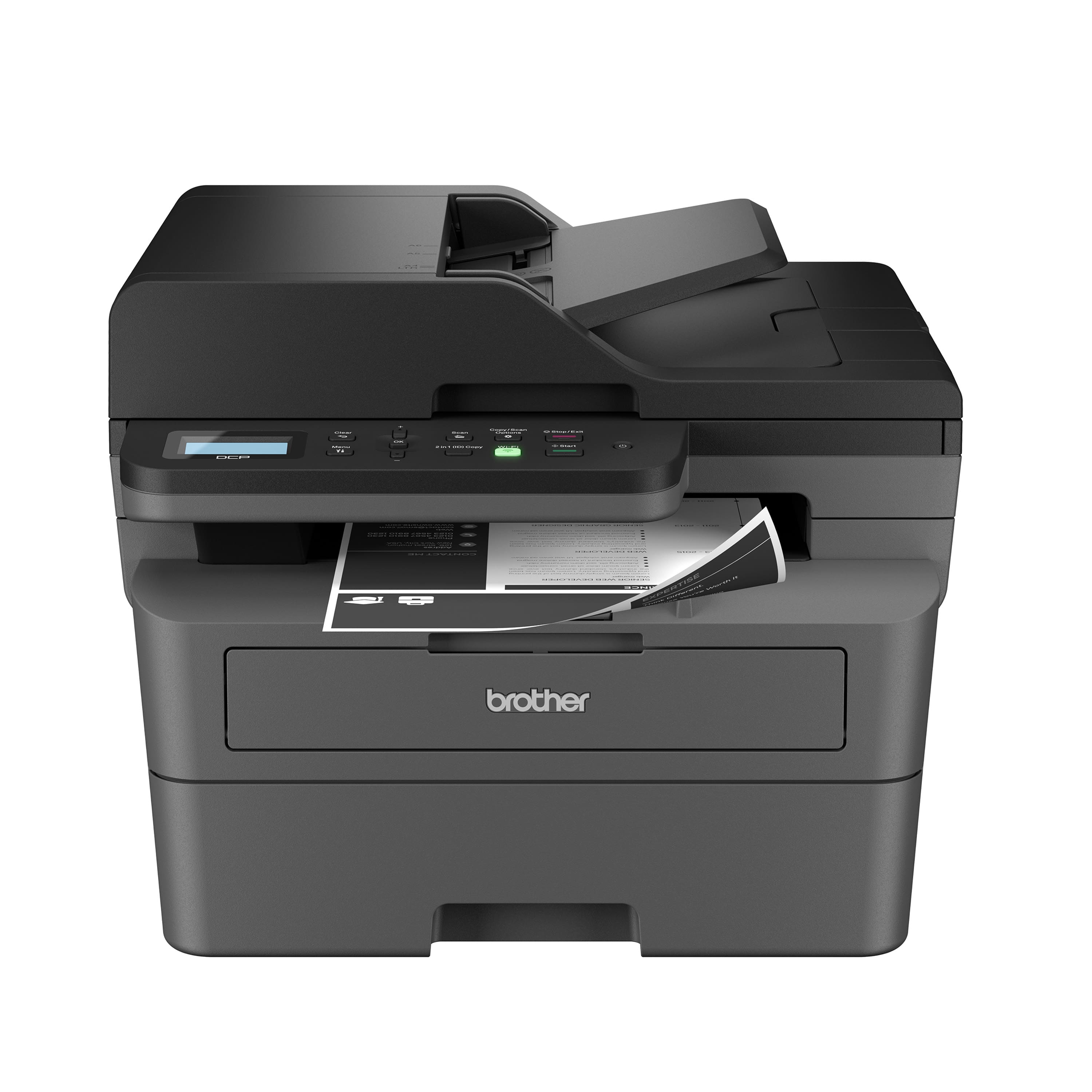 Brother - DCP-L2640DW Wireless Black-and-White Refresh Subscription Eligible 3-in-1 Laser Printer, Great for Small Offices - Gray