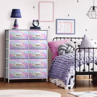 pastel dresser Sorbus Dresser with 5 Drawers -(Pastel/Black)