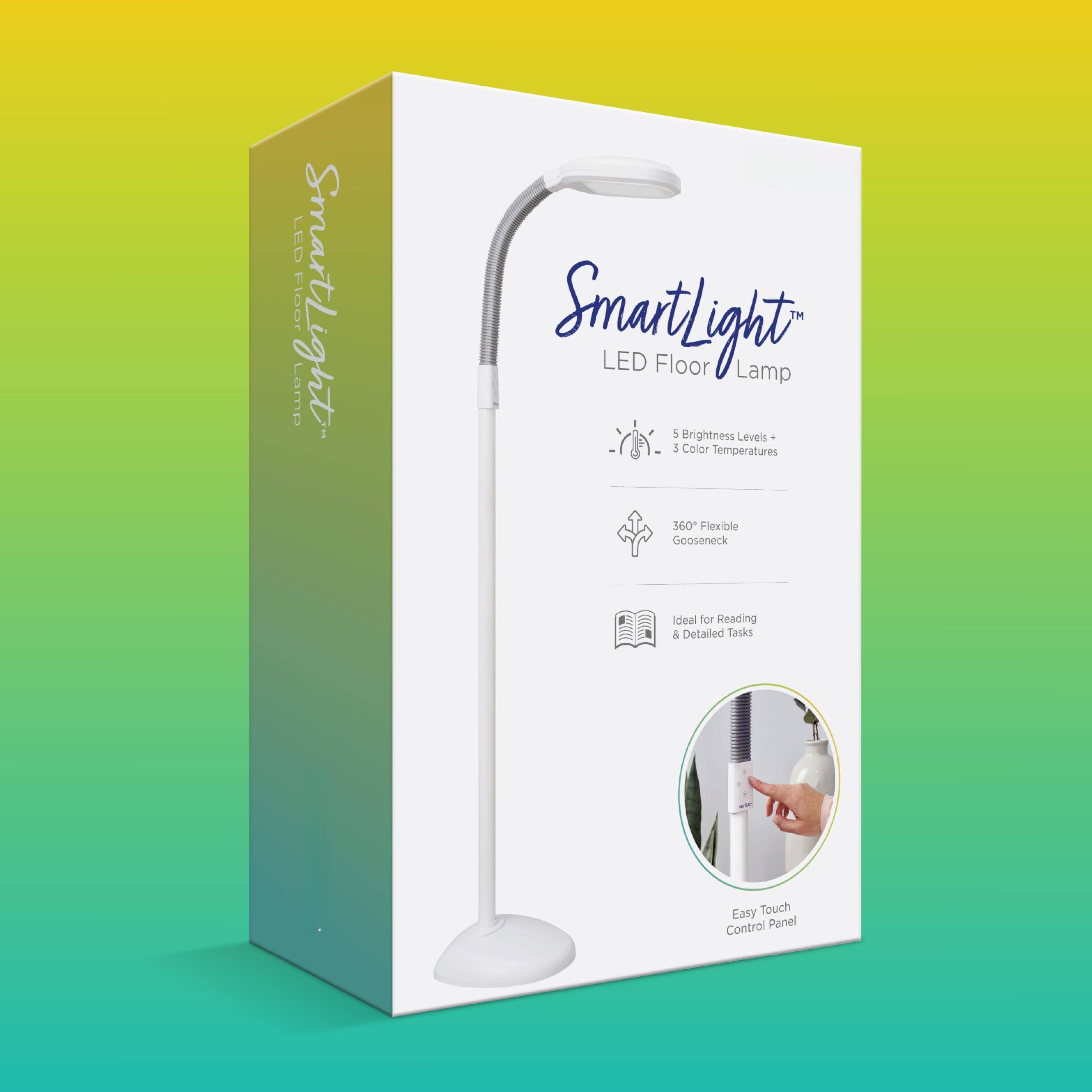 SmartLight™  
LED Floor Lamp  

- 5 Brightness Levels + 3 Color Temperatures  
- 360° Flexible Gooseneck  
- Ideal for Reading & Detailed Tasks  
- Easy Touch Control Panel
