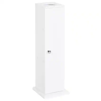 Front. Homcom - Toilet Paper Cabinet, Small Bathroom Corner Floor Cabinet with Doors and Shelves - White.