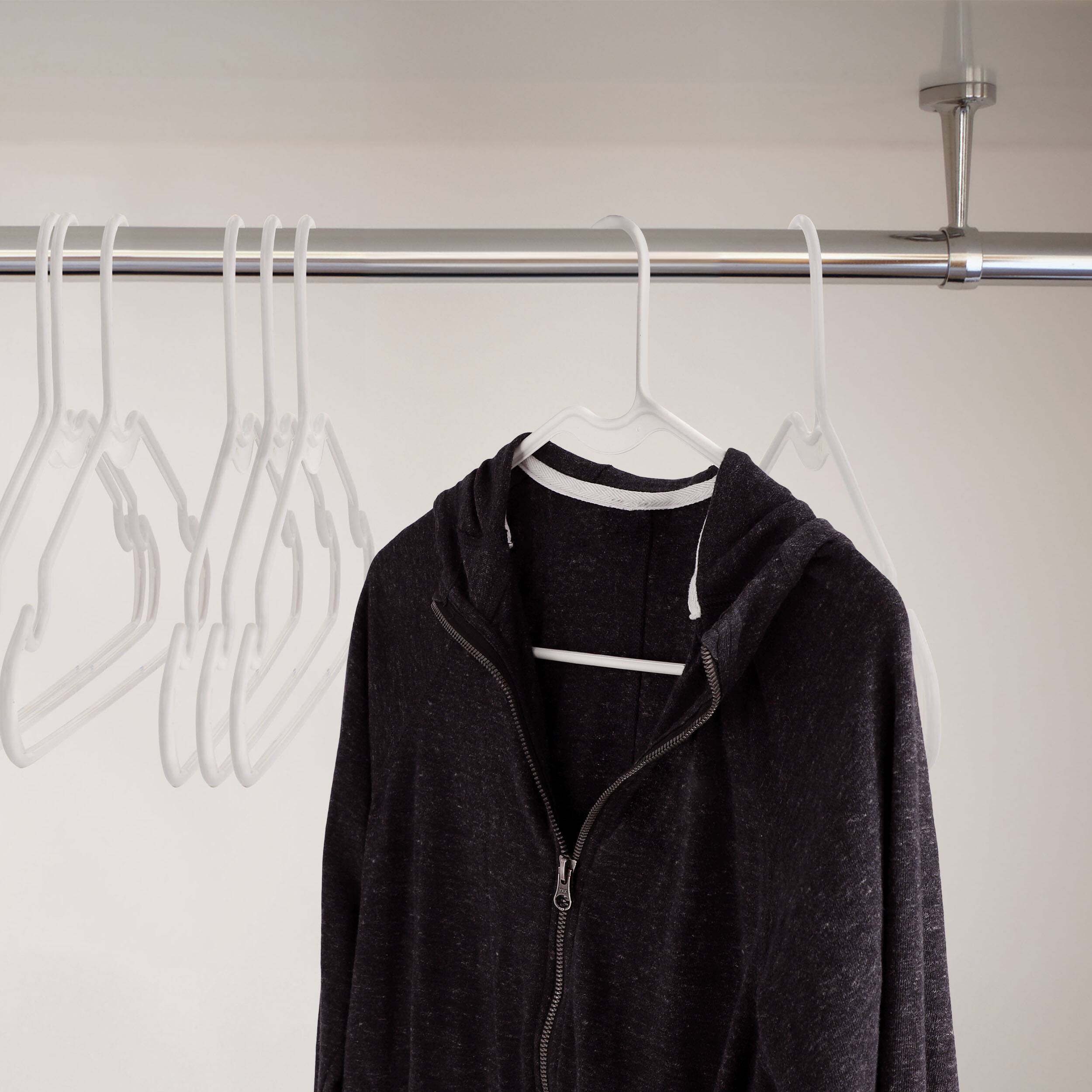 Alt View 6. Elama - Elama Home 50 Piece Plastic Hanger Set with Notched Shoulders in White - White.