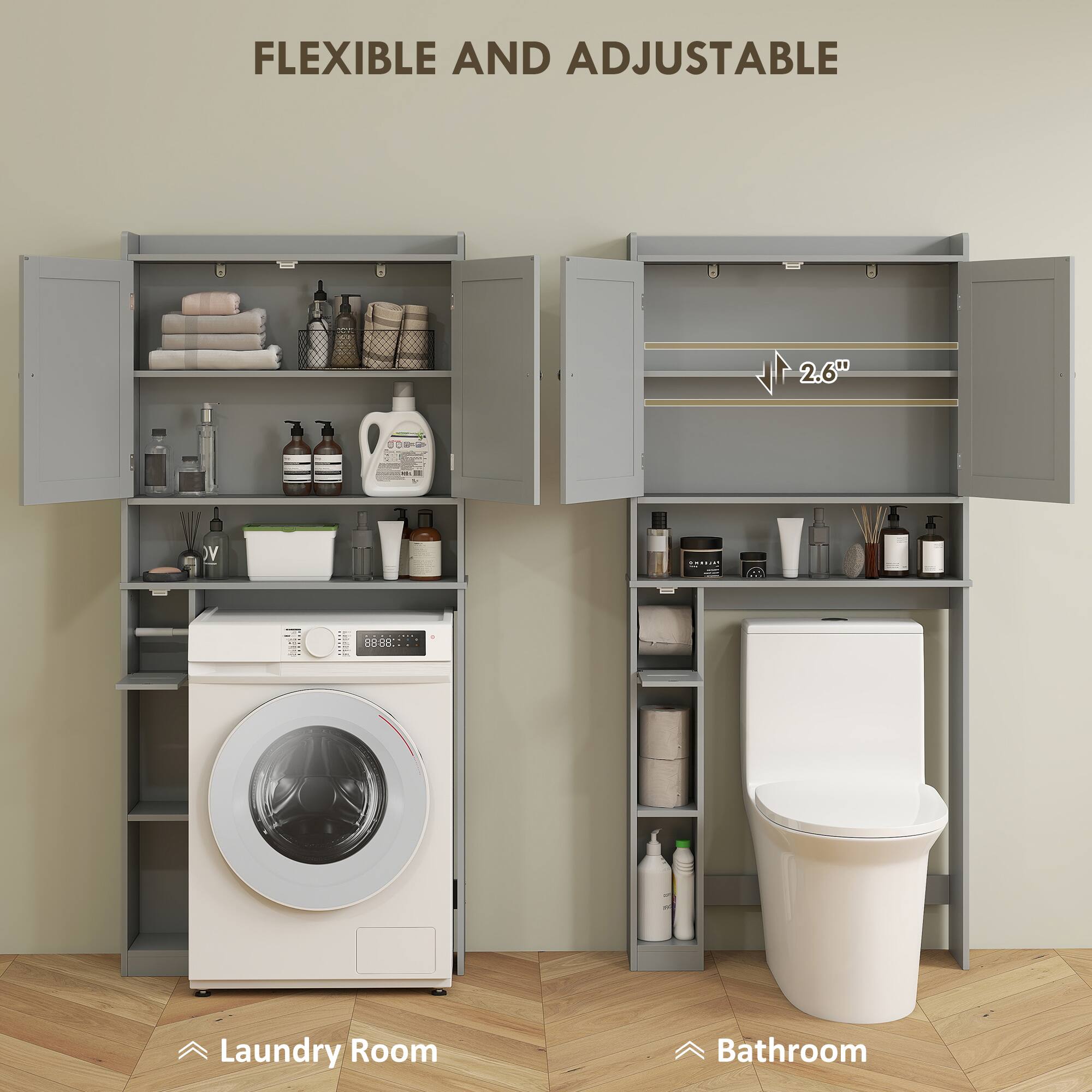 FLEXIBLE AND ADJUSTABLE -2.6" 2.6" Laundry Room Bathroom