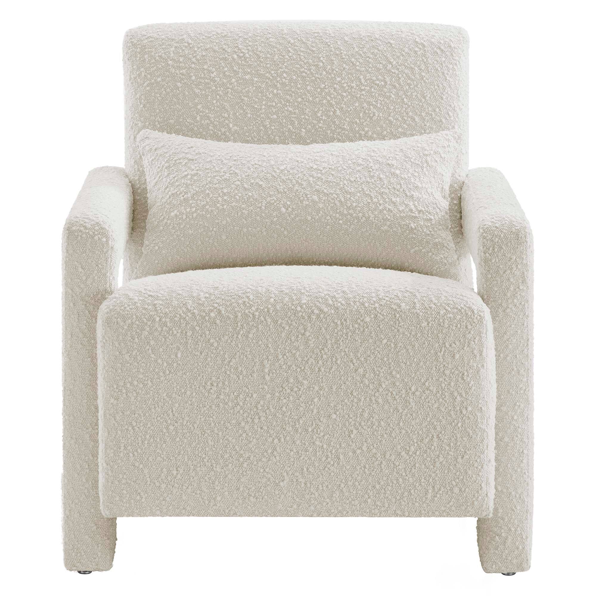Alt View 2. Modway - Mirage Boucle Upholstered Armchair by Modway - White.
