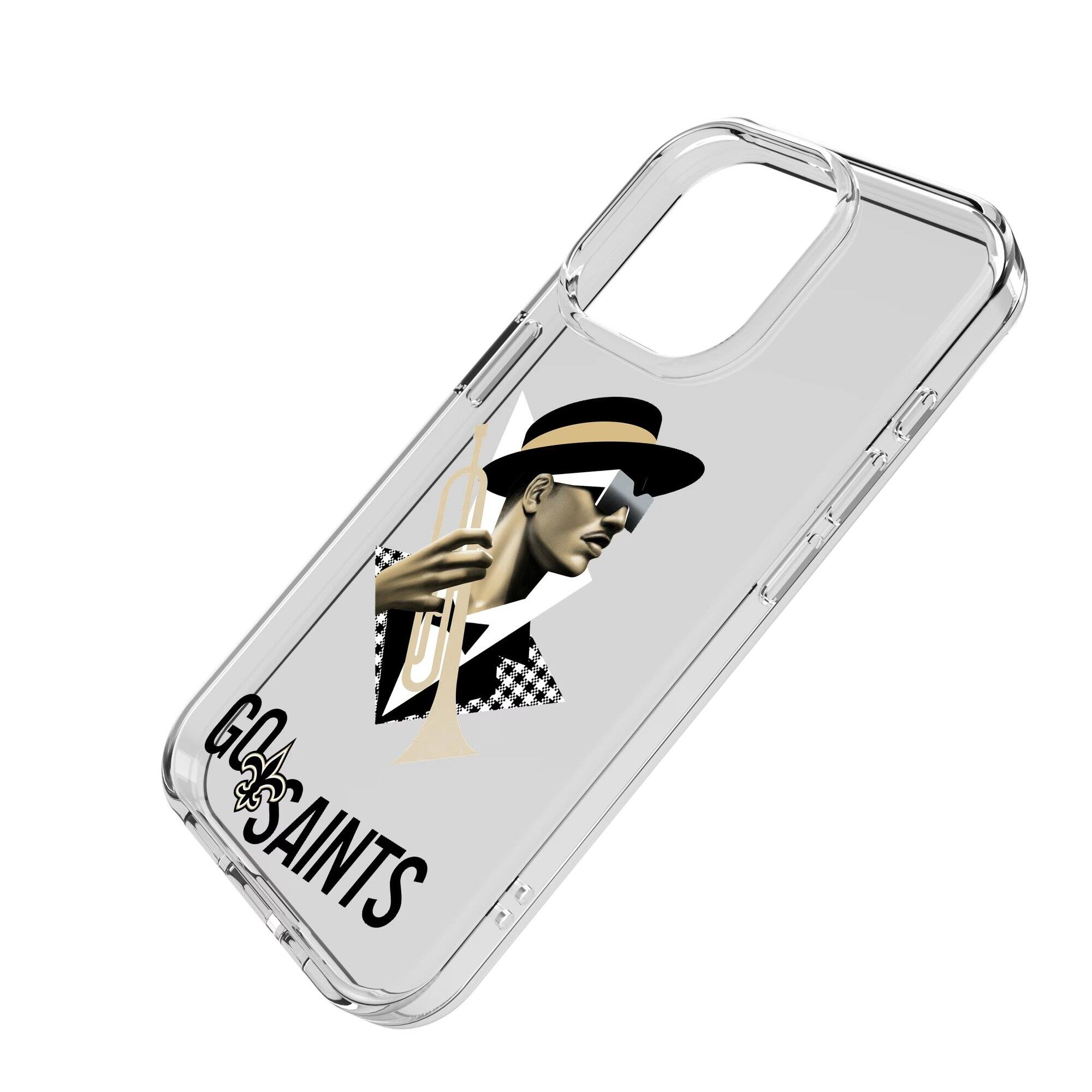 Alt View 1. Keyscaper - New Orleans Saints iPhone Clear Case - 14 - Multicolor.