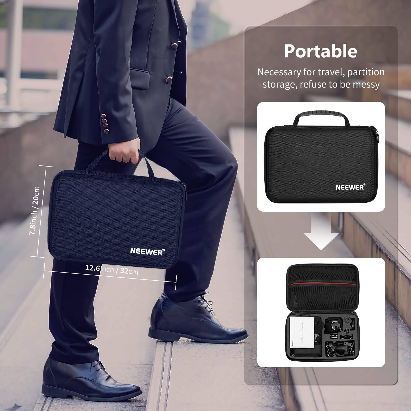 Portable  
Necessary for travel, partition storage, refuse to be messy  

7.8 inch / 20cm  
12.6 inch / 32cm  

NEEWER