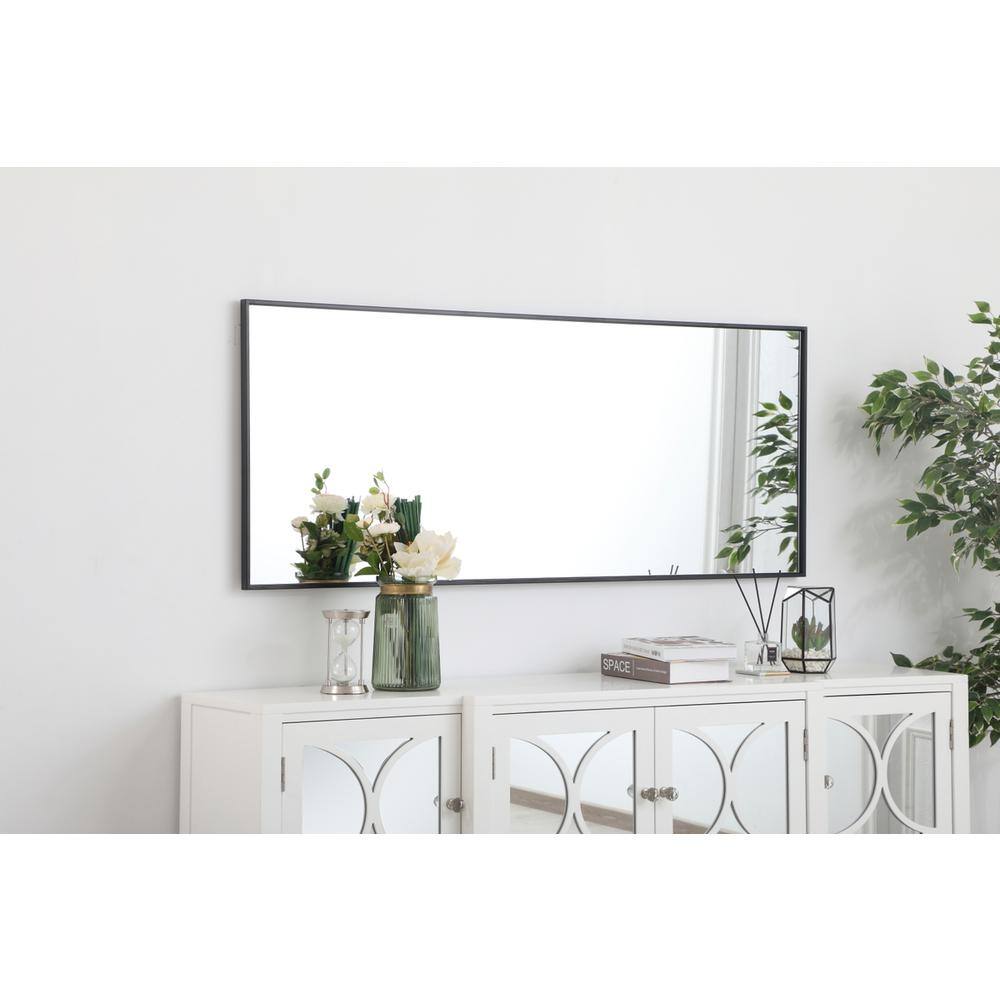 Alt View 3. Elegant Decor - Metal frame rectangle mirror 24 inch in Black - Black.