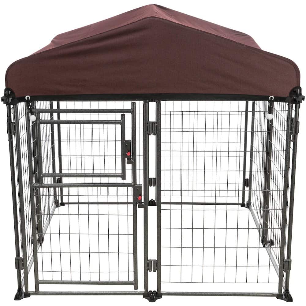 TRIXIE - Deluxe Outdoor Dog Kennel - Black/Burgundy