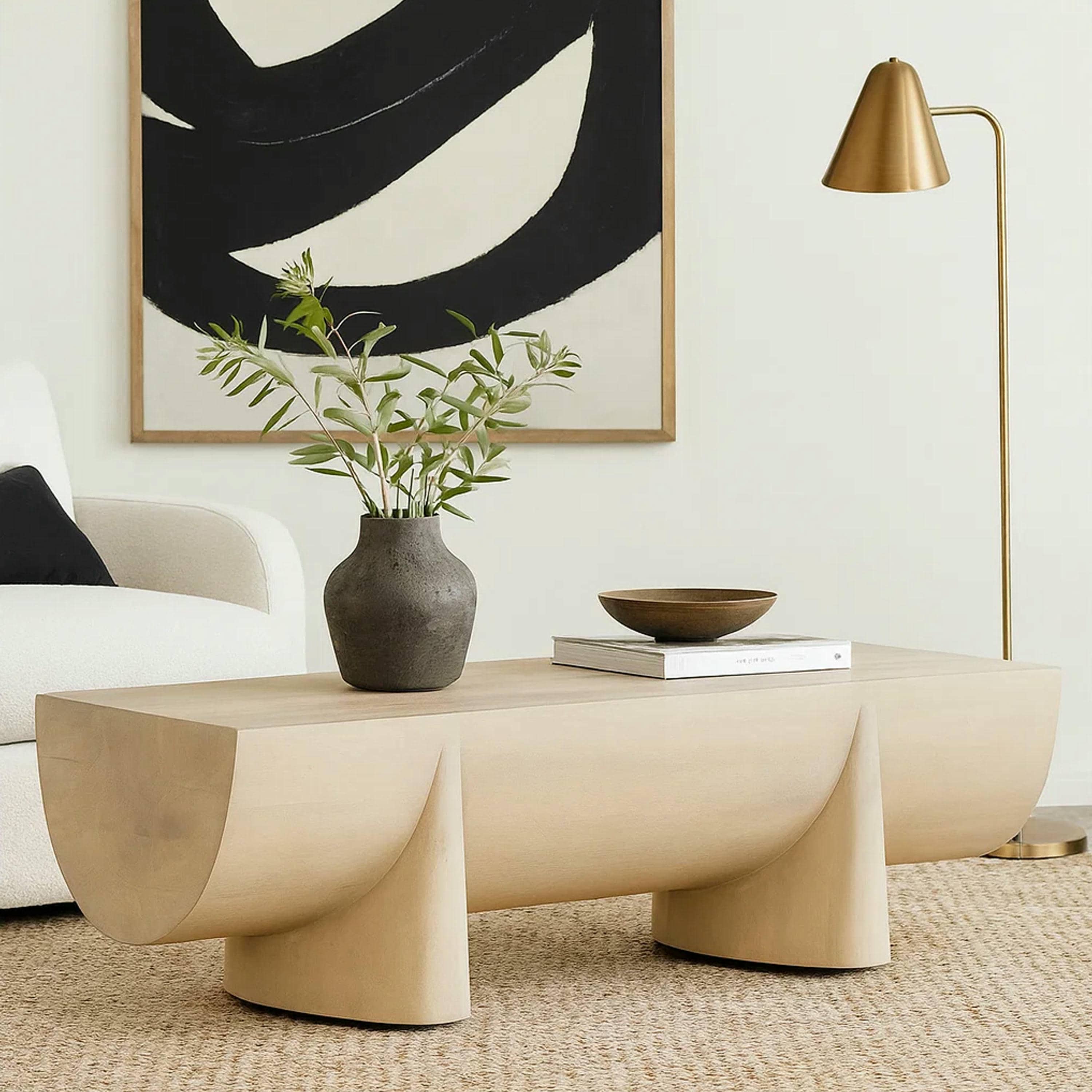 Alt View 10. Manhattan Lane - Wilhelm Coffee Table | 48" Log Design | Natural Mango Wood Hand Crafted - Oak Brown.