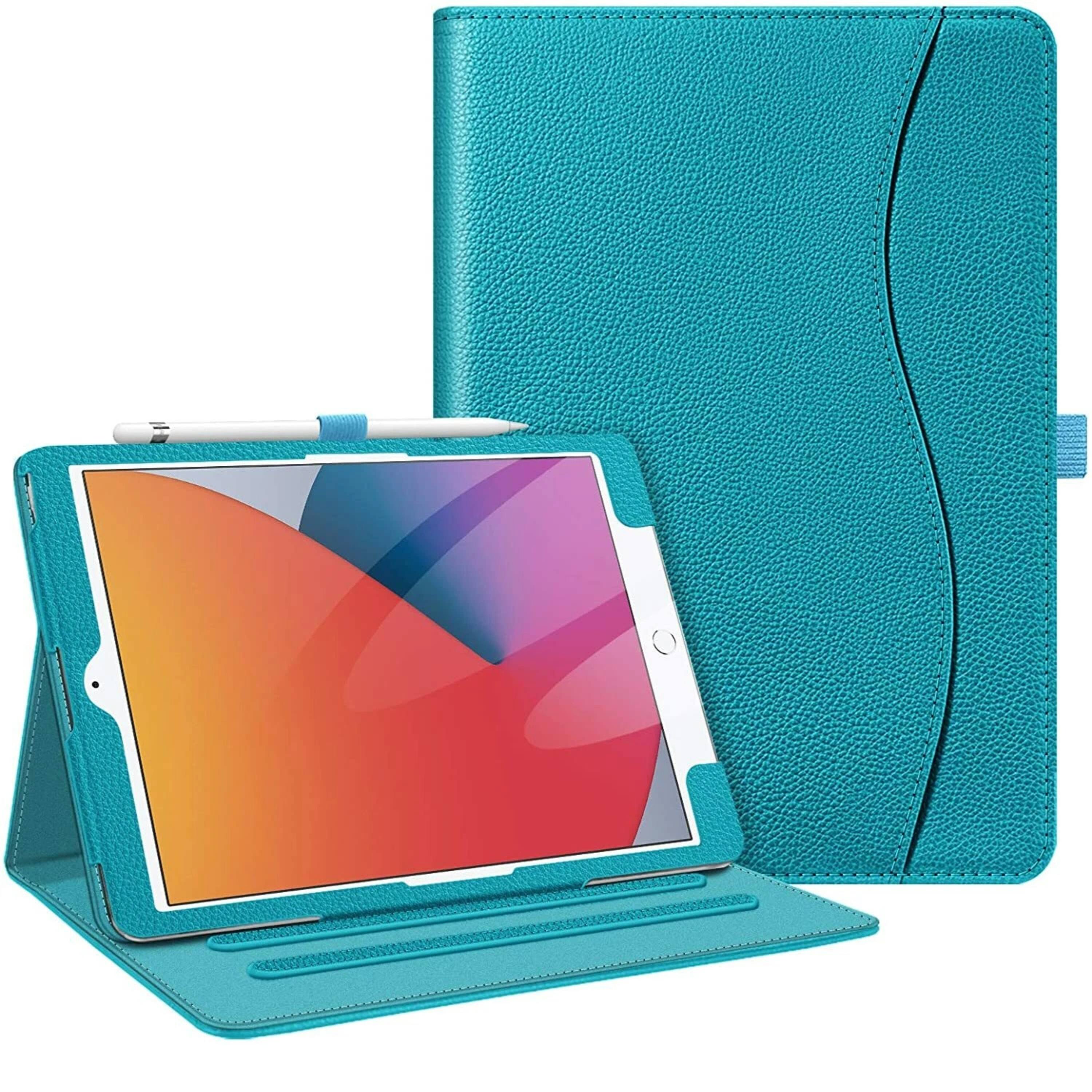 Front. Kitcheniva - Protective Stand Case For iPad 9th 8th 7th Generation 10.2 Inch With Pocket Holder Legacy Teal - Legacy Teal.