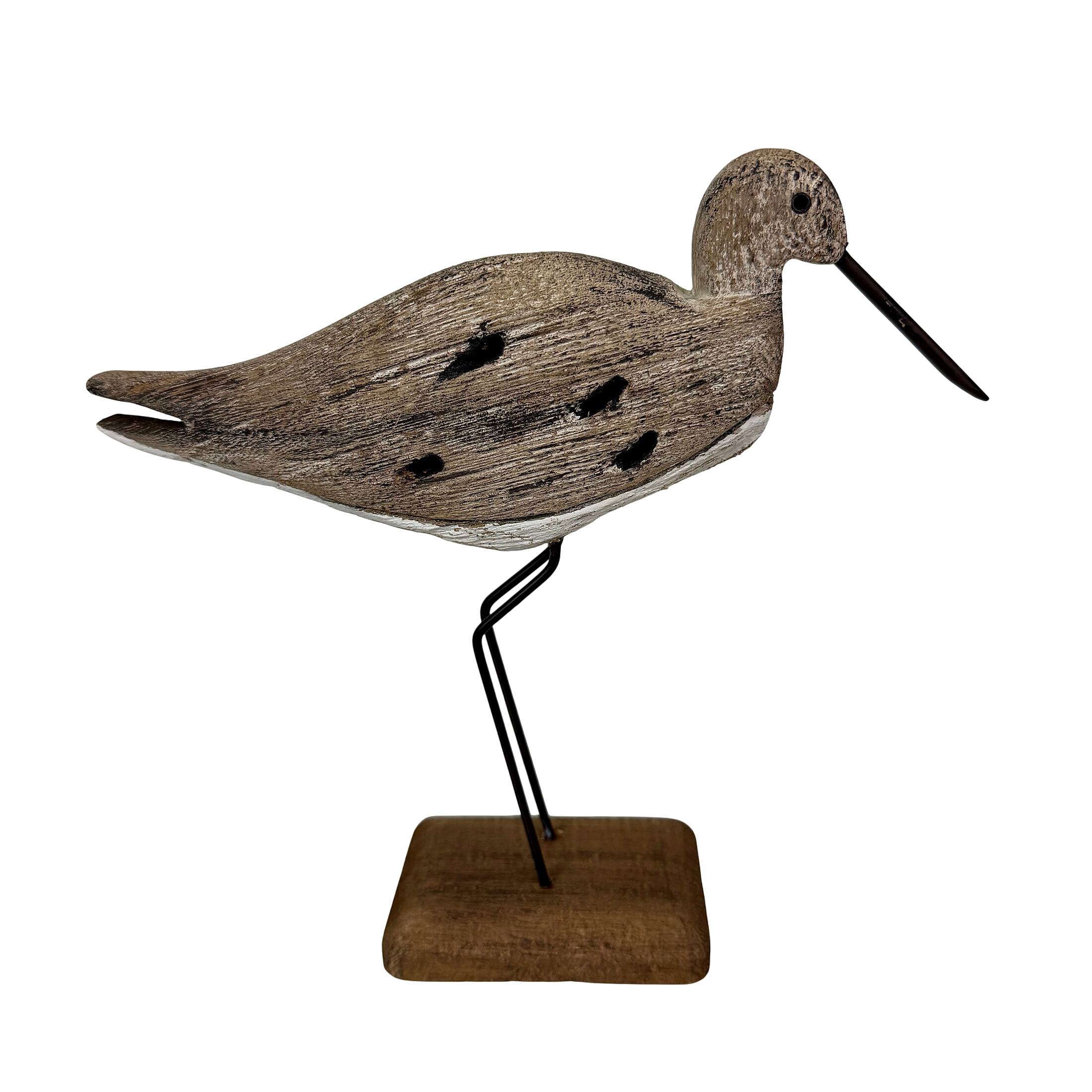 Alt View 1. Things2Die4 - Decorative Sea Bird Figurine Weathered Wood Metal Coastal Statue 9 In - Beige.