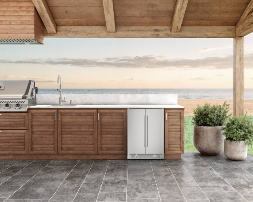 Alt View 7. Yeego - 24 inch  Outdoor Dual Zone Beverage & Wine Cooler , 60 Can+20 Bottle Stainless Steel Fridge, 34-65°F Temperature Control - Stainless Steel.