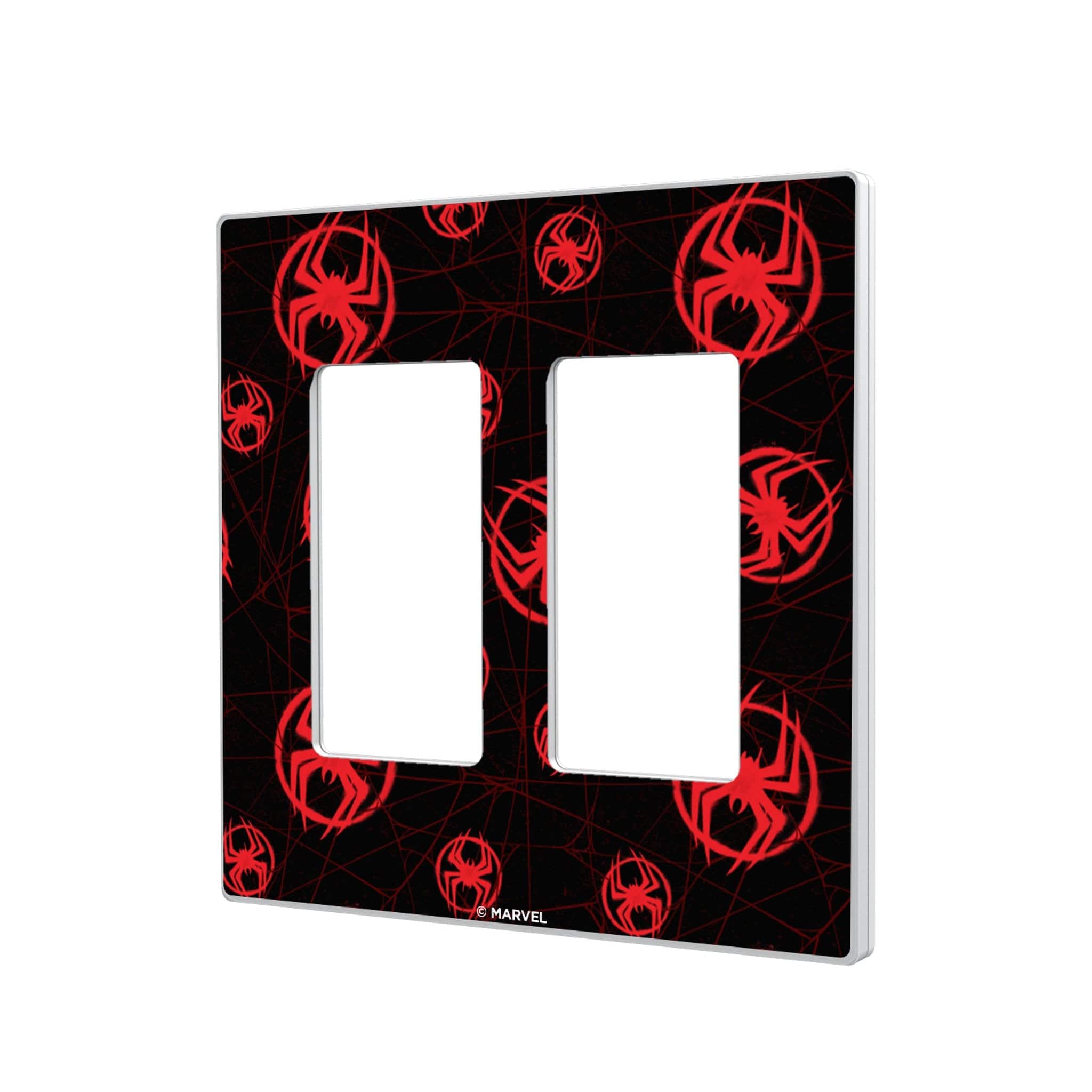 Keyscaper - Marvel Pattern Hidden-Screw Light Switch Plate - Double Rocker - Miles Morales