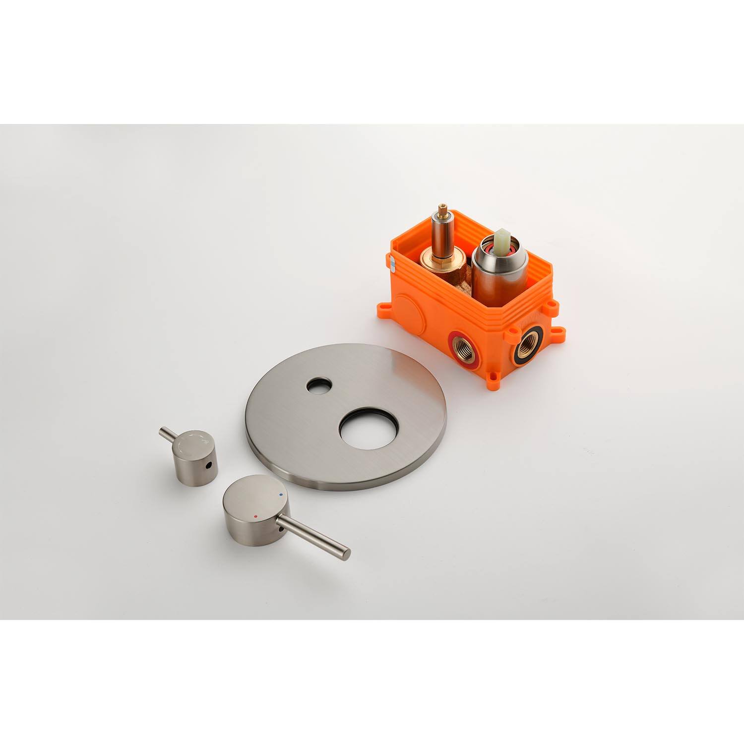 Alt View 7. APRILSOUL - Shower System Rain Handheld Head Slide Bar Bodysprays Arm Hose Valve Trim - Brushed Nickel.