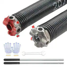 VEVOR - Garage Door Torsion Springs, Pair of 0.207 x 2 x 22inch, 16000 Cycles, Garage Door Springs with Non-Slip Winding Bars - Black