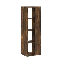 FurniFact - Wooden bookcase with open shelving for versatile storage - Amber Pine