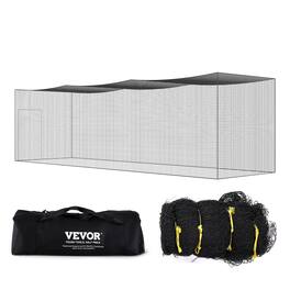 VEVOR - 35x10x10FT Baseball Batting Net, Professional Softball Baseball Batting Hitting Training Net, Portable Pitching Cage Net - Black