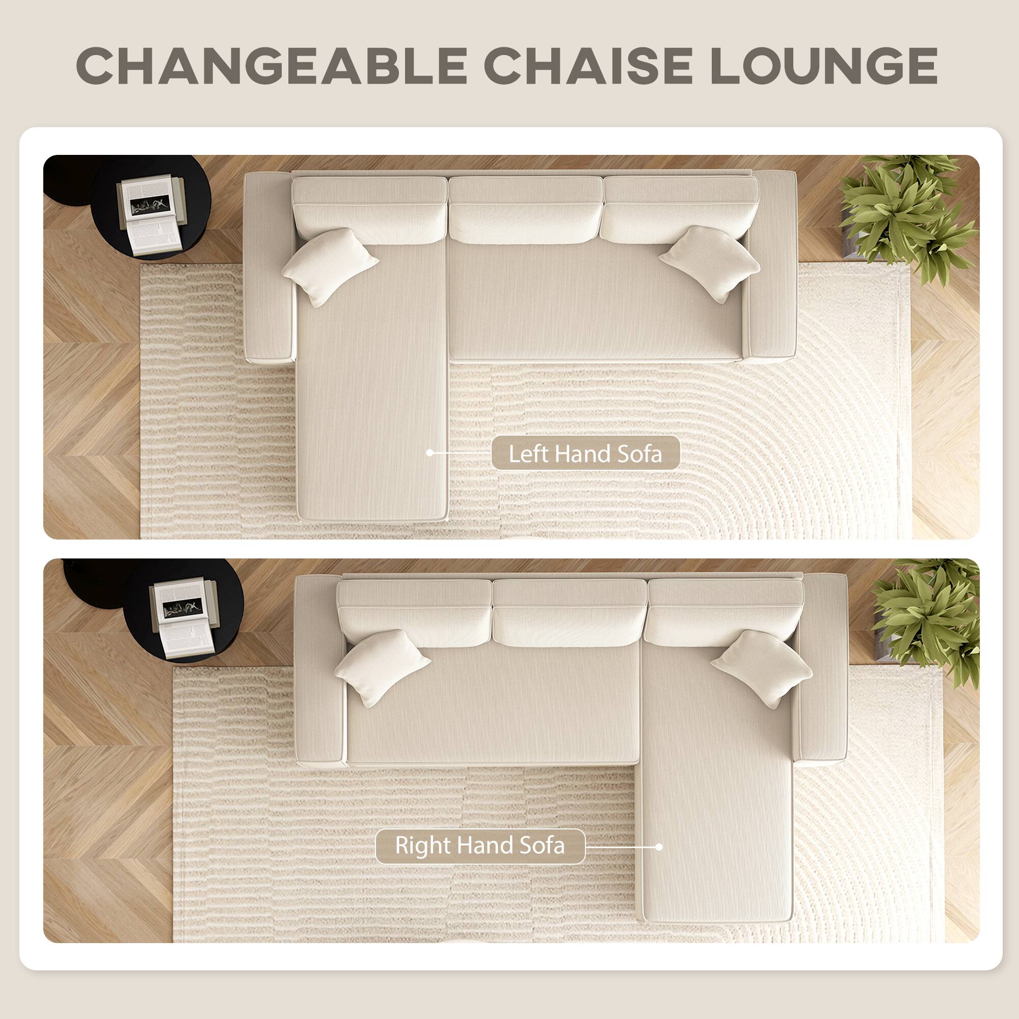 CHANGEABLE CHAISE LOUNGE
Left Hand Sofa
Right Hand Sofa