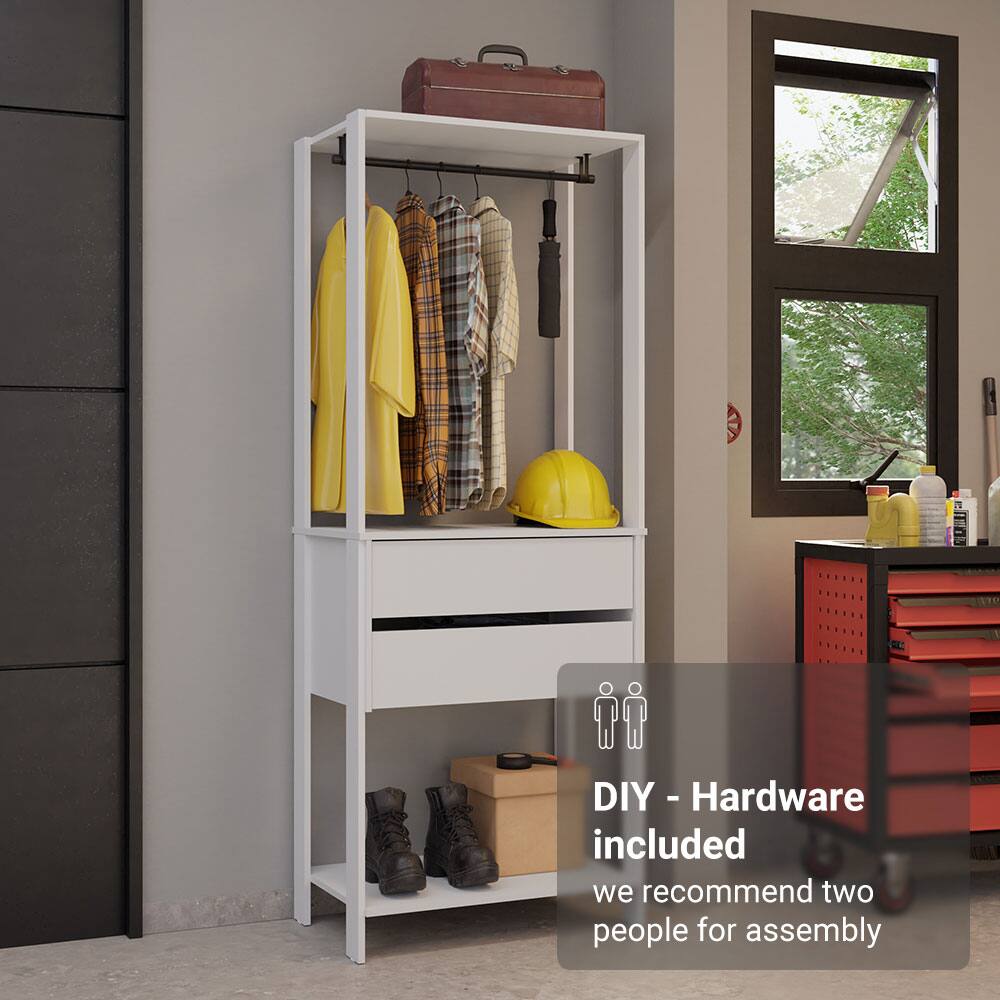 DIY - Hardware included  
we recommend two people for assembly