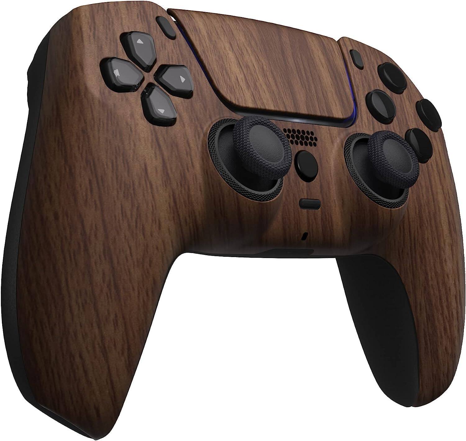 Left. Custom Controllerzz - Custom Wireless Controller for PS5 - Wood.