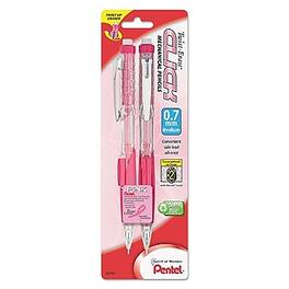 Pentel - Twist-Erase Mechanical Pencil, 0.7mm, #2 Medium Lead, 2/Pack - Black