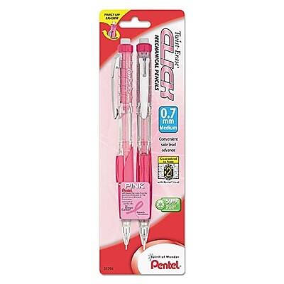 Pentel Mechanical Pencils  
Twist-Erase  
0.7 mm Medium  
Convenient lead advance  
PINK  
259-3 21291  
Pentel
