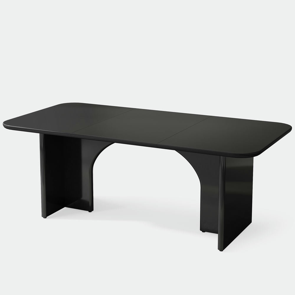 Angle. Kadyn - Kadyn Study Writing Desk, Computer Desk,63-Inch Executive Desk, Modern Computer Desk with Arch Design Legs,Black - Black.