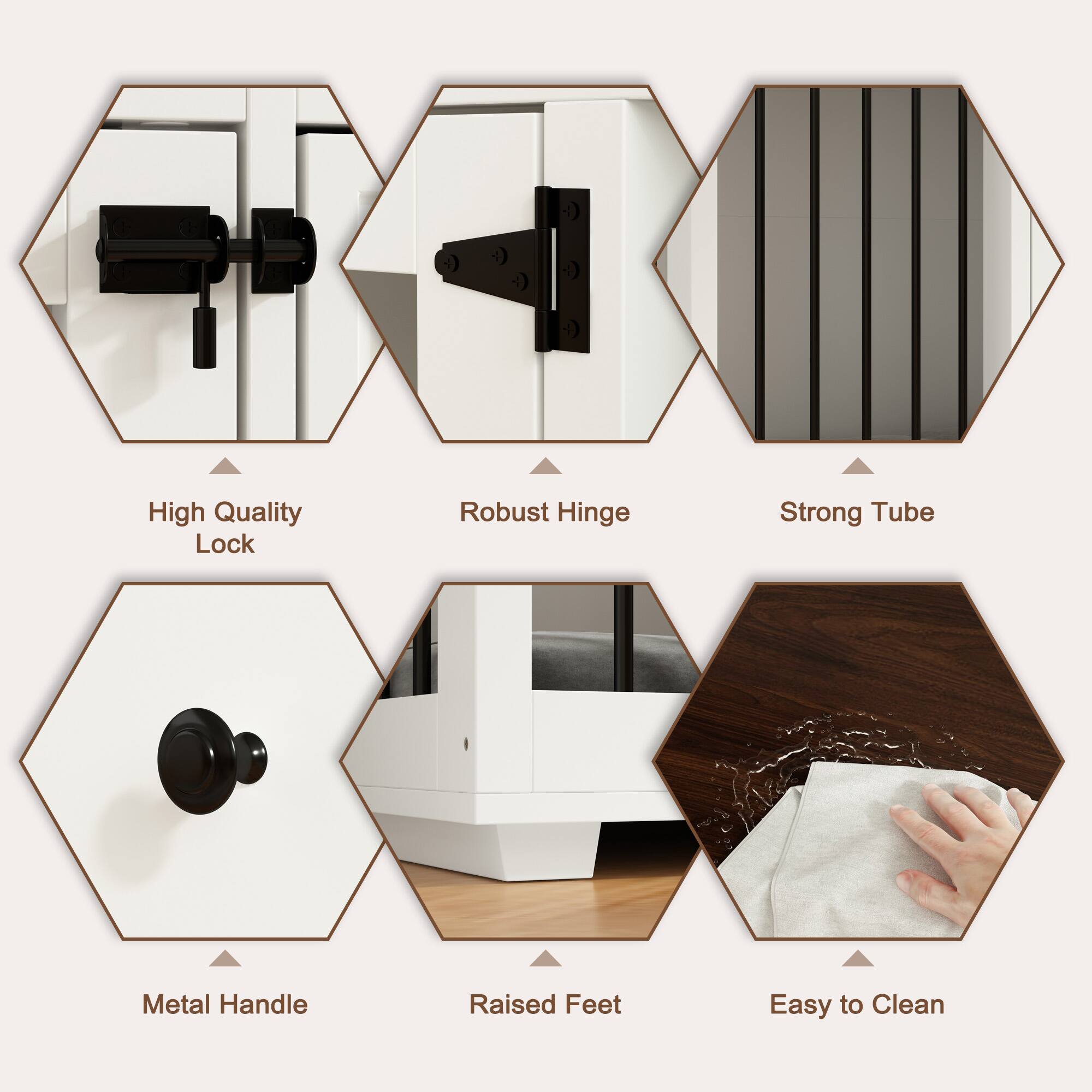 - High Quality Lock
- Robust Hinge
- Strong Tube
- Metal Handle
- Raised Feet
- Easy to Clean