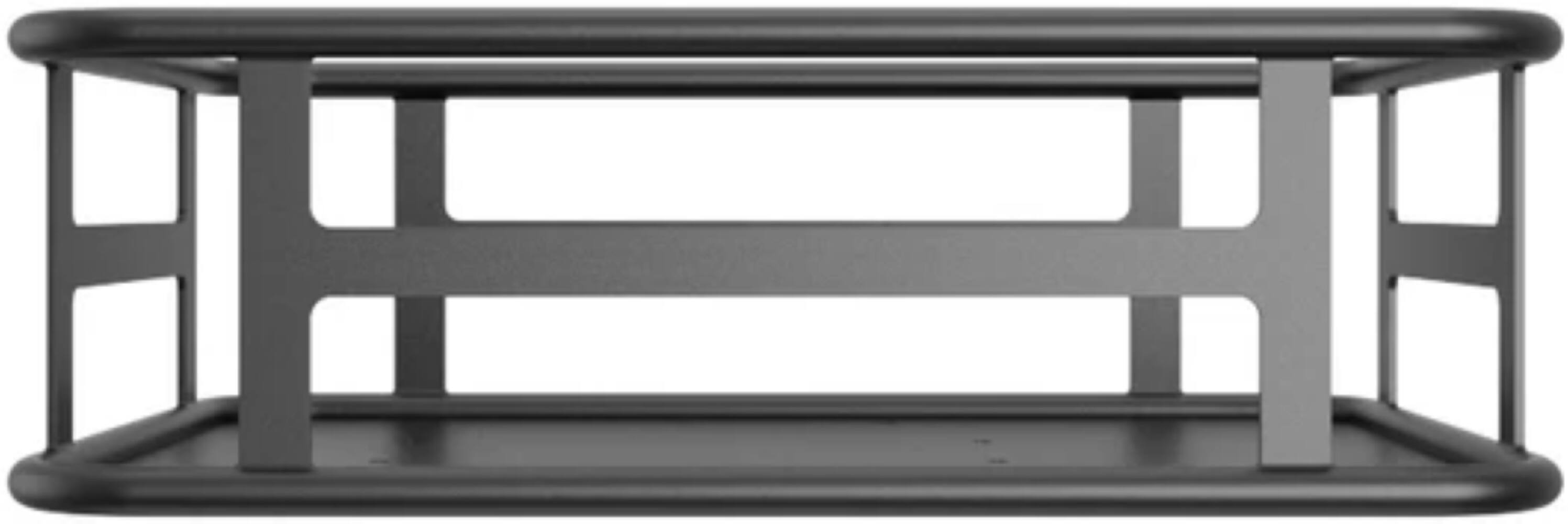 Angle. Heybike - Rear Basket Iron Bottom - Black.