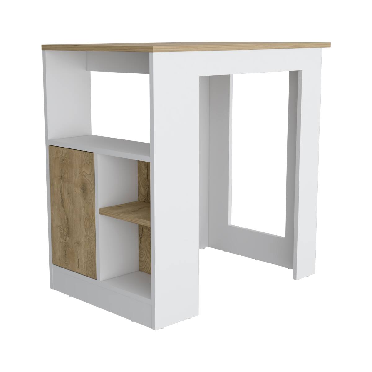 Loheer 36 inch high kitchen island with open shelves White Multicolor ...