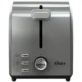 Oster - 2-Slice Toaster with Extra Wide Slots, 7 Shade Settings, Stainless Steel - Silver