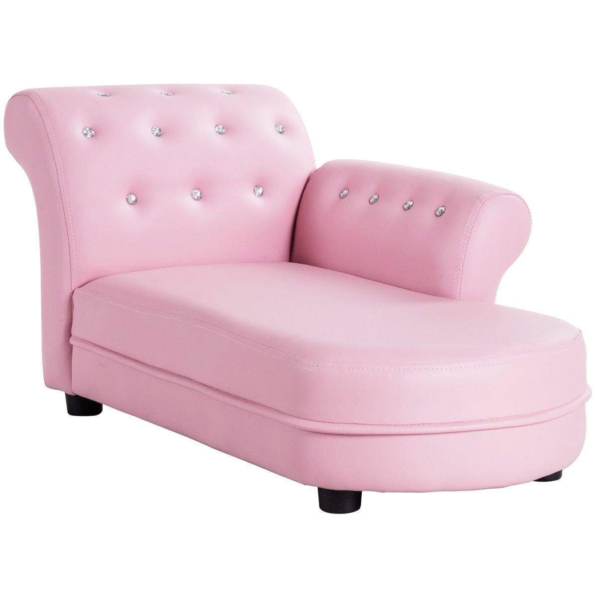 Alt View 1. Gymax - Gymax Kids Sofa Relax Couch Chaise Lounge Armrest Chair Bedroom Living Room Pink - Pink.