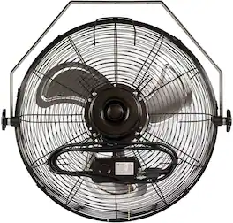 NewAir - 18" High Velocity Wall Mounted Fan with Sealed Motor Housing and Ball Bearing Motor - Black