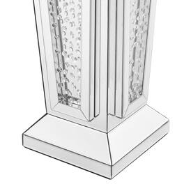 Elegant Decor - 15 inch Crystal End Table Mirror Finish - Clear