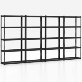Gymax - 4PCS 5-Tier Storage Shelf Heavy Duty Storage Utility Rack Shelf w/Anti-tipping Device - Black