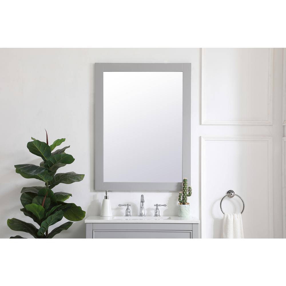Alt View 3. Elegant Decor - Aqua rectangle vanity mirror 27 inch in Grey - Grey.